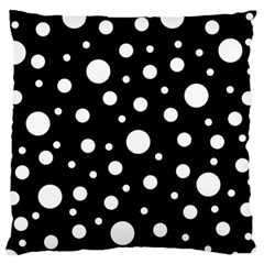 White On Black Polka Dot Pattern Large Flano Cushion Case (one Side) by LoolyElzayat