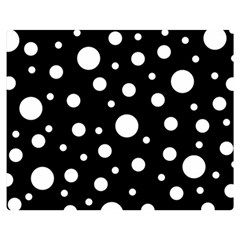 White On Black Polka Dot Pattern Double Sided Flano Blanket (medium)  by LoolyElzayat