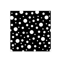 White On Black Polka Dot Pattern Satin Bandana Scarf by LoolyElzayat