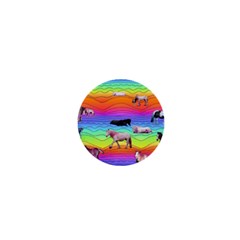 Horses In Rainbow 1  Mini Magnets by CosmicEsoteric