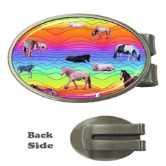 Horses In Rainbow Money Clips (oval) 