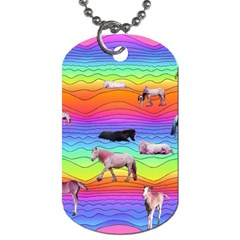 Horses In Rainbow Dog Tag (two Sides)