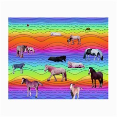 Horses In Rainbow Small Glasses Cloth (2-side)