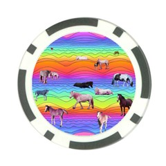 Horses In Rainbow Poker Chip Card Guard by CosmicEsoteric