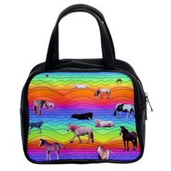 Horses In Rainbow Classic Handbags (2 Sides)