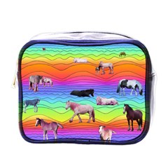 Horses In Rainbow Mini Toiletries Bags by CosmicEsoteric