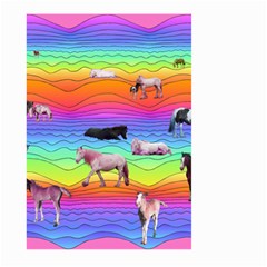 Horses In Rainbow Large Garden Flag (two Sides)