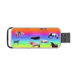 Horses In Rainbow Portable Usb Flash (one Side) by CosmicEsoteric