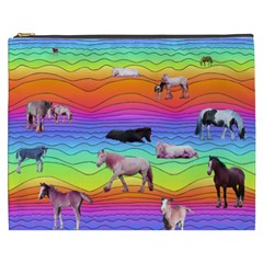 Horses In Rainbow Cosmetic Bag (xxxl)  by CosmicEsoteric