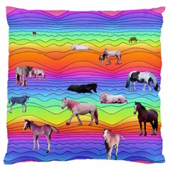 Horses In Rainbow Standard Flano Cushion Case (one Side)