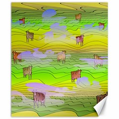 Cows And Clouds In The Green Fields Canvas 8  X 10  by CosmicEsoteric