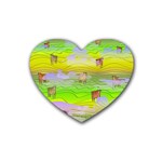 Cows and Clouds in the Green Fields Rubber Coaster (Heart)  Front