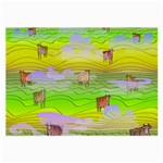 Cows and Clouds in the Green Fields Large Glasses Cloth (2-Side) Front