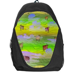 Cows And Clouds In The Green Fields Backpack Bag by CosmicEsoteric