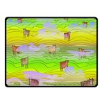 Cows and Clouds in the Green Fields Double Sided Fleece Blanket (Small)  45 x34  Blanket Front