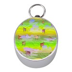 Cows and Clouds in the Green Fields Mini Silver Compasses Front