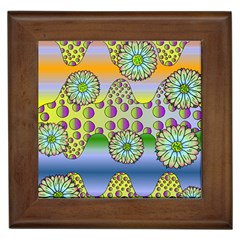 Amoeba Flowers Framed Tiles by CosmicEsoteric