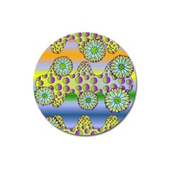 Amoeba Flowers Magnet 3  (round) by CosmicEsoteric