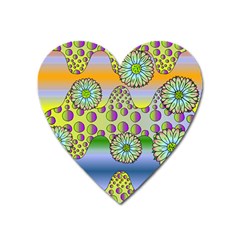 Amoeba Flowers Heart Magnet by CosmicEsoteric