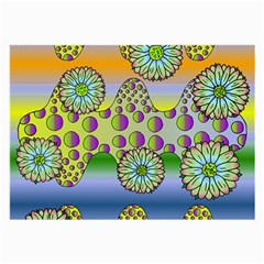 Amoeba Flowers Large Glasses Cloth (2-side) by CosmicEsoteric