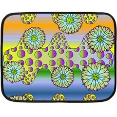 Amoeba Flowers Fleece Blanket (mini) by CosmicEsoteric