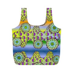 Amoeba Flowers Full Print Recycle Bags (m)  by CosmicEsoteric