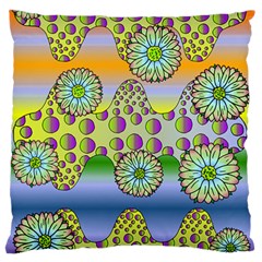 Amoeba Flowers Large Flano Cushion Case (two Sides) by CosmicEsoteric