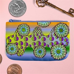 Amoeba Flowers Large Coin Purse by CosmicEsoteric