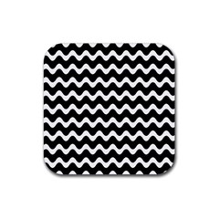 Wave Pattern Wavy Halftone Rubber Coaster (square)  by Celenk