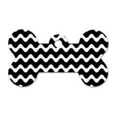 Wave Pattern Wavy Halftone Dog Tag Bone (one Side) by Celenk