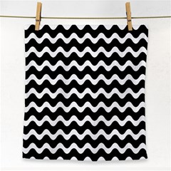 Wave Pattern Wavy Halftone Face Towel by Celenk