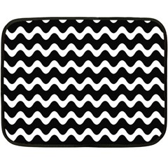 Wave Pattern Wavy Halftone Double Sided Fleece Blanket (mini)  by Celenk