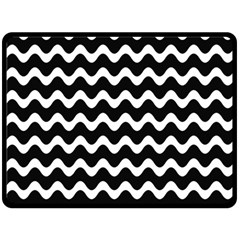 Wave Pattern Wavy Halftone Fleece Blanket (large)  by Celenk