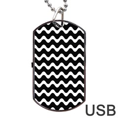 Wave Pattern Wavy Halftone Dog Tag Usb Flash (one Side) by Celenk