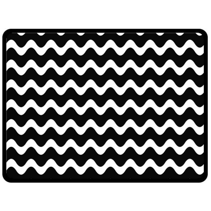 Wave Pattern Wavy Halftone Double Sided Fleece Blanket (Large) 