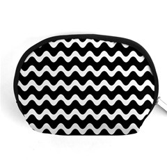 Wave Pattern Wavy Halftone Accessory Pouches (medium)  by Celenk