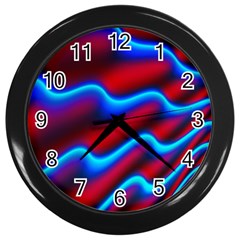 Wave Pattern Background Curve Wall Clocks (black) by Celenk