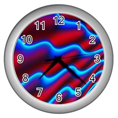 Wave Pattern Background Curve Wall Clocks (silver) 