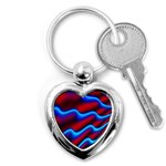 Wave Pattern Background Curve Key Chains (Heart)  Front