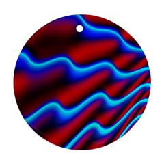 Wave Pattern Background Curve Round Ornament (two Sides)