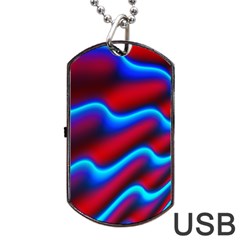 Wave Pattern Background Curve Dog Tag Usb Flash (one Side) by Celenk