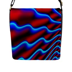 Wave Pattern Background Curve Flap Messenger Bag (l)  by Celenk