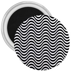 Wave Pattern Wavy Water Seamless 3  Magnets