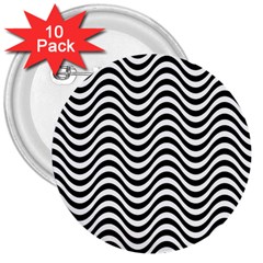 Wave Pattern Wavy Water Seamless 3  Buttons (10 pack) 