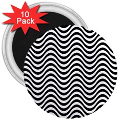 Wave Pattern Wavy Water Seamless 3  Magnets (10 pack) 