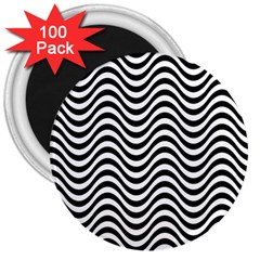 Wave Pattern Wavy Water Seamless 3  Magnets (100 pack)