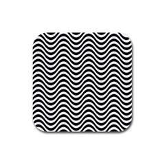 Wave Pattern Wavy Water Seamless Rubber Square Coaster (4 pack) 