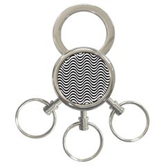 Wave Pattern Wavy Water Seamless 3-Ring Key Chains