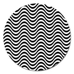 Wave Pattern Wavy Water Seamless Magnet 5  (Round)