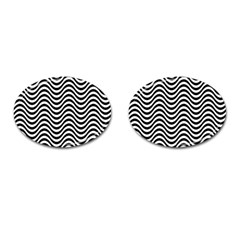 Wave Pattern Wavy Water Seamless Cufflinks (oval) by Celenk